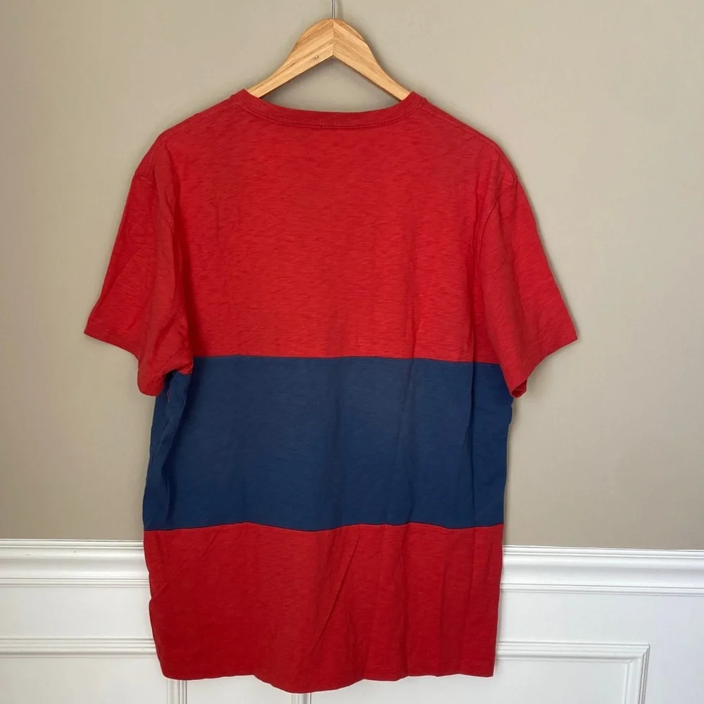 NWT Men’s J. Crew Red and Blue Block Tee XL- 100%‎ Cotton